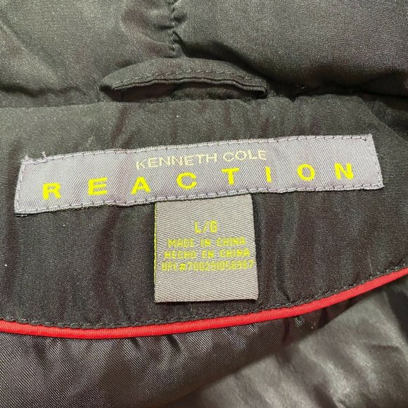 Kenneth Cole Reaction G-III Down Feather Vest L Black Sleeveless Zip Snap - Picture 9 of 12